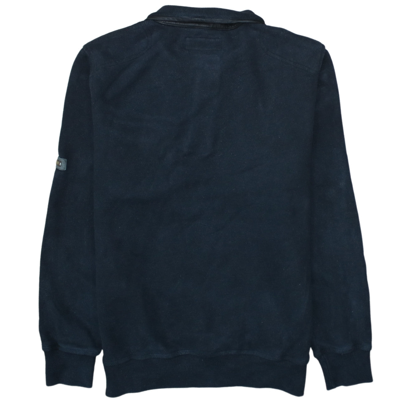 Barbour Men's Blue Henley Sweatshirt L Fleece Cotton Blend