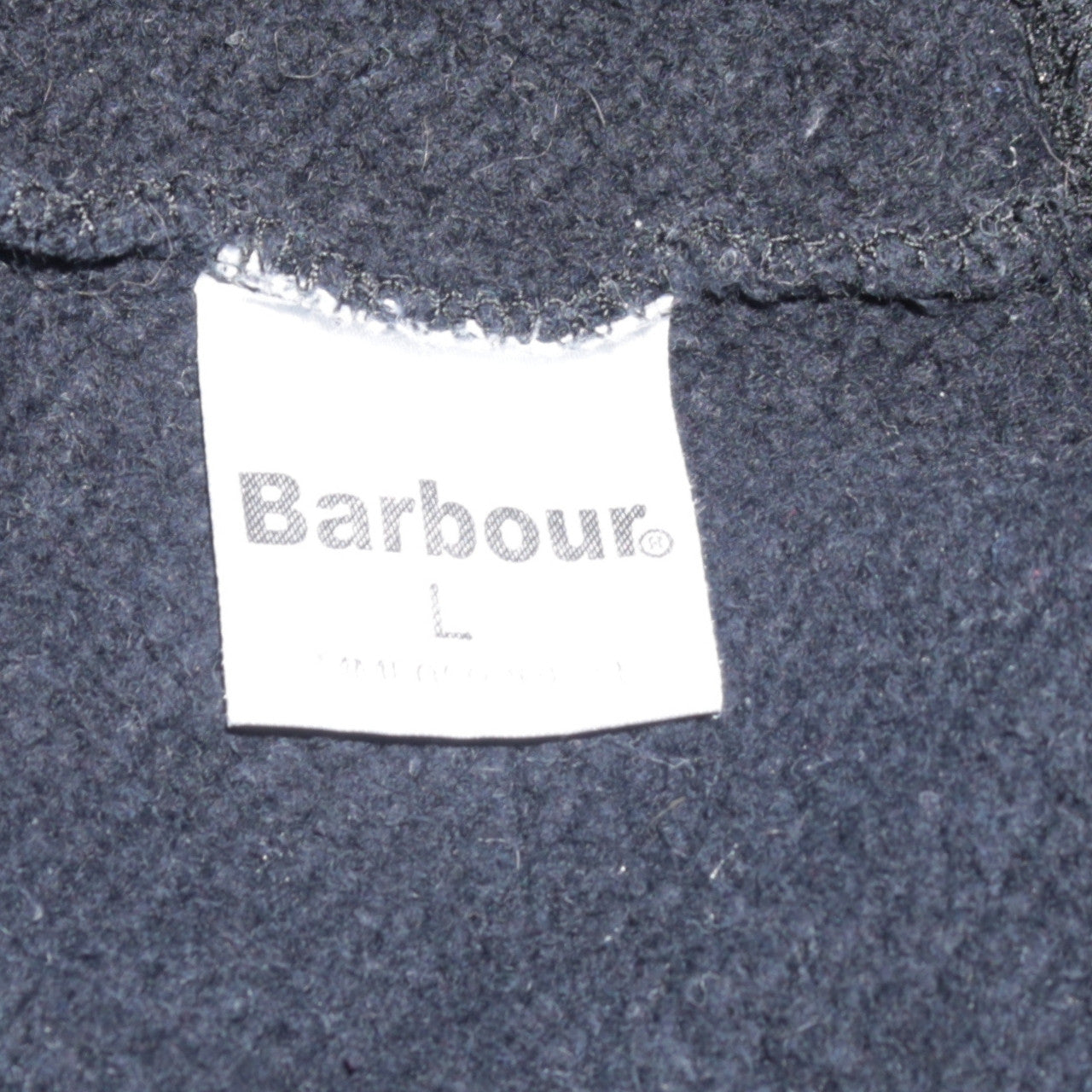 Barbour Men's Blue Henley Sweatshirt L Fleece Cotton Blend