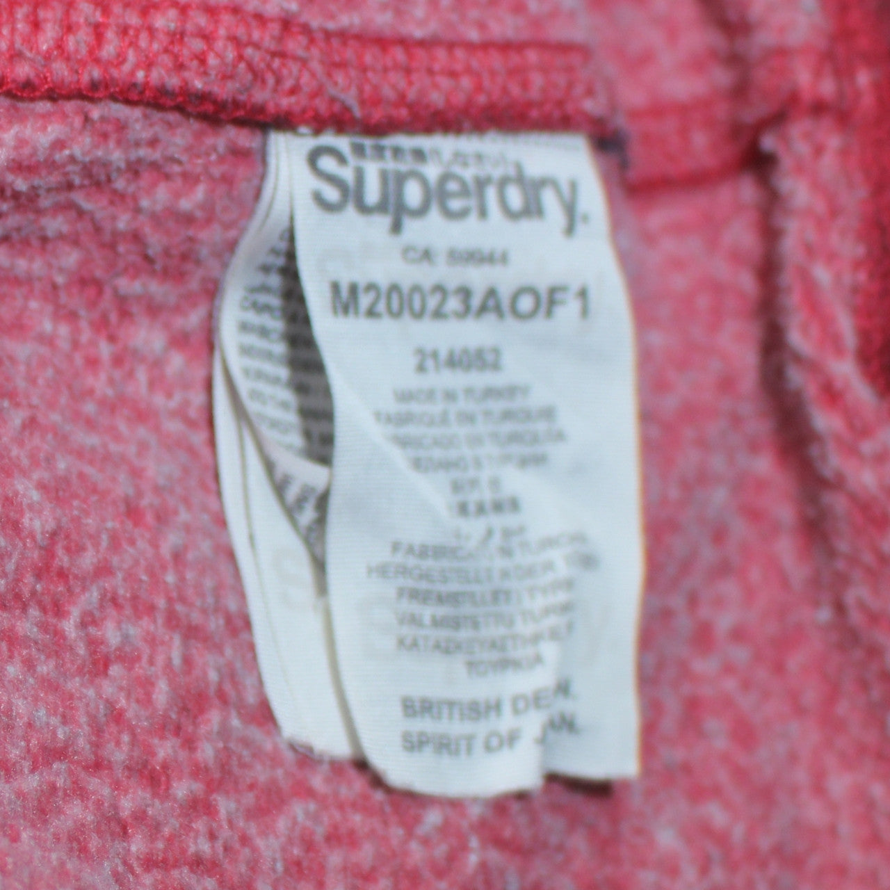 Superdry Men’s Red Short Sleeve Pullover Hoodie Size M