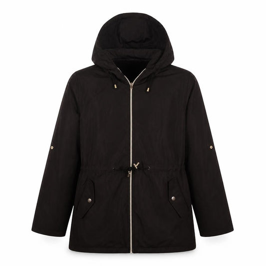 Parka In A Pocket Men’s Black Hooded Lightweight Water Resistant Parka Jacket Small