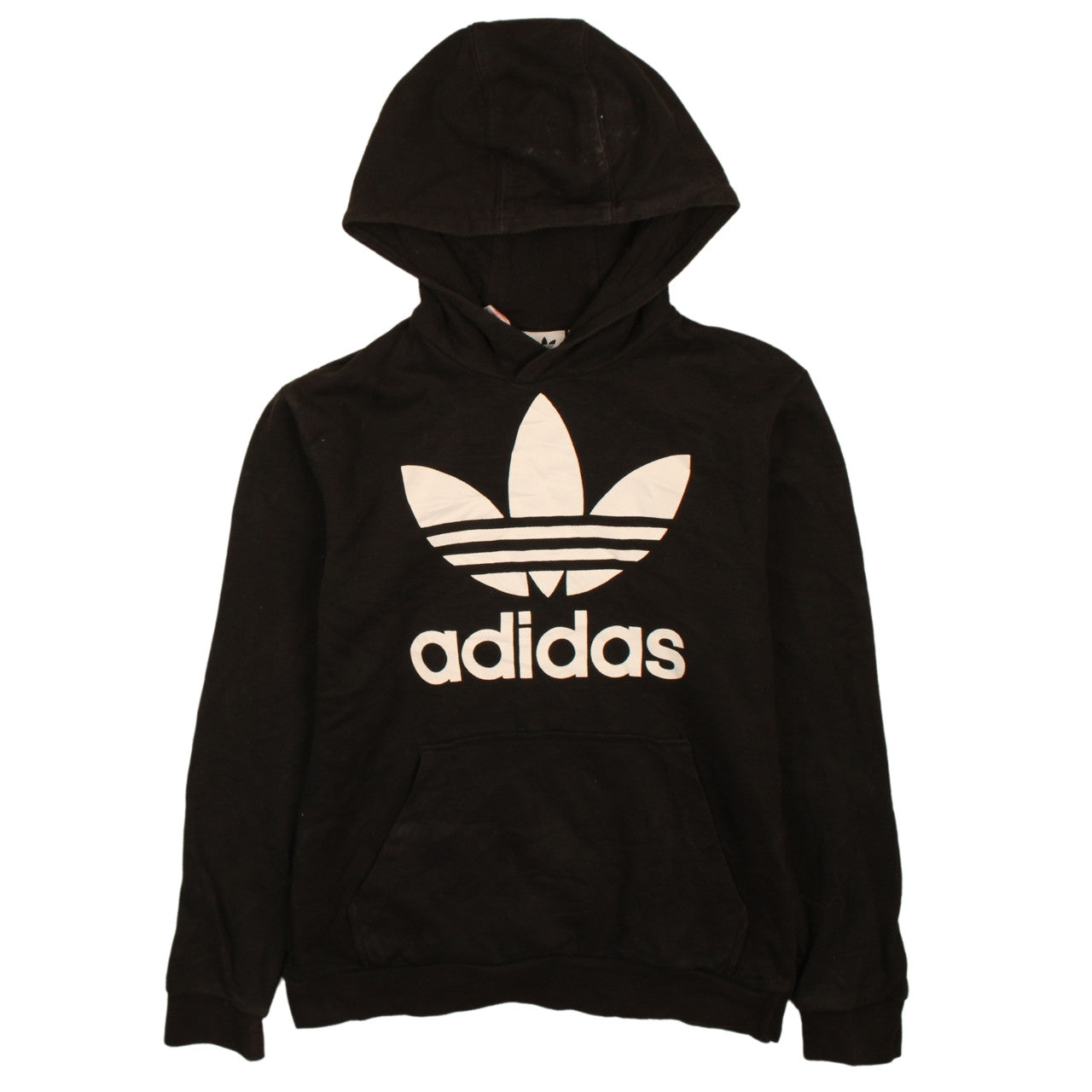 Adidas Boys Black Pullover Hoodie 13-14 Years Logo Graphic Sweatshirt