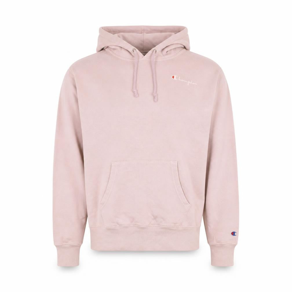 Champion Men's Pink Pullover Hoodie Small Embroidered Logo