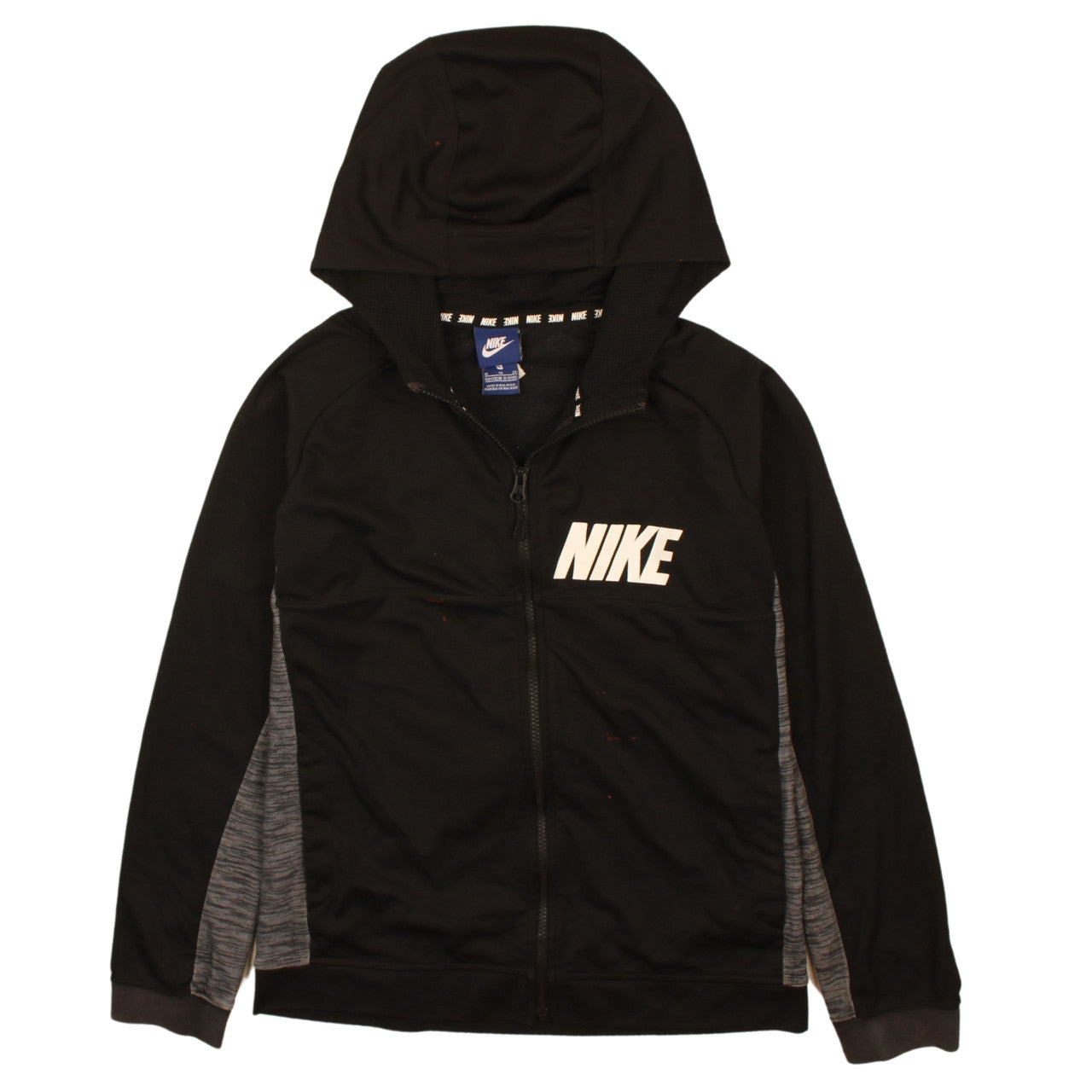 Nike Boys Black Full Zip Hoodie XL 13-15 Years Fleece Sportswear