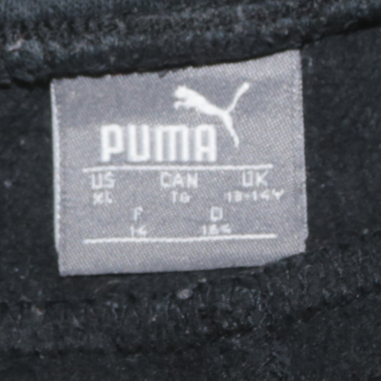 Puma Boys Black Jogger Sweatpants 13-14 Years Fleece Tapered Fit