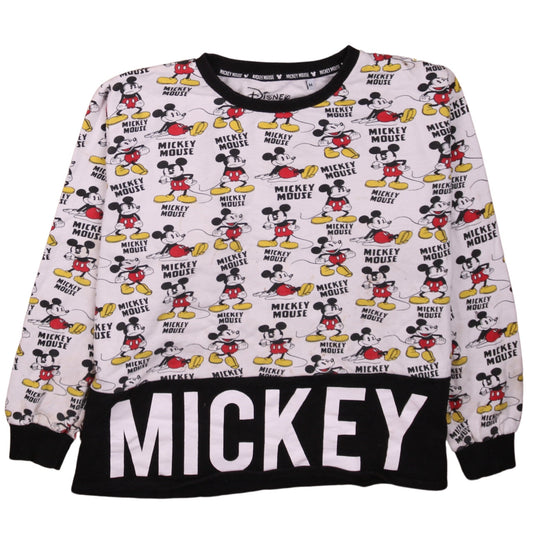 Disney Women’s White Mickey Mouse Pullover Sweatshirt Size M