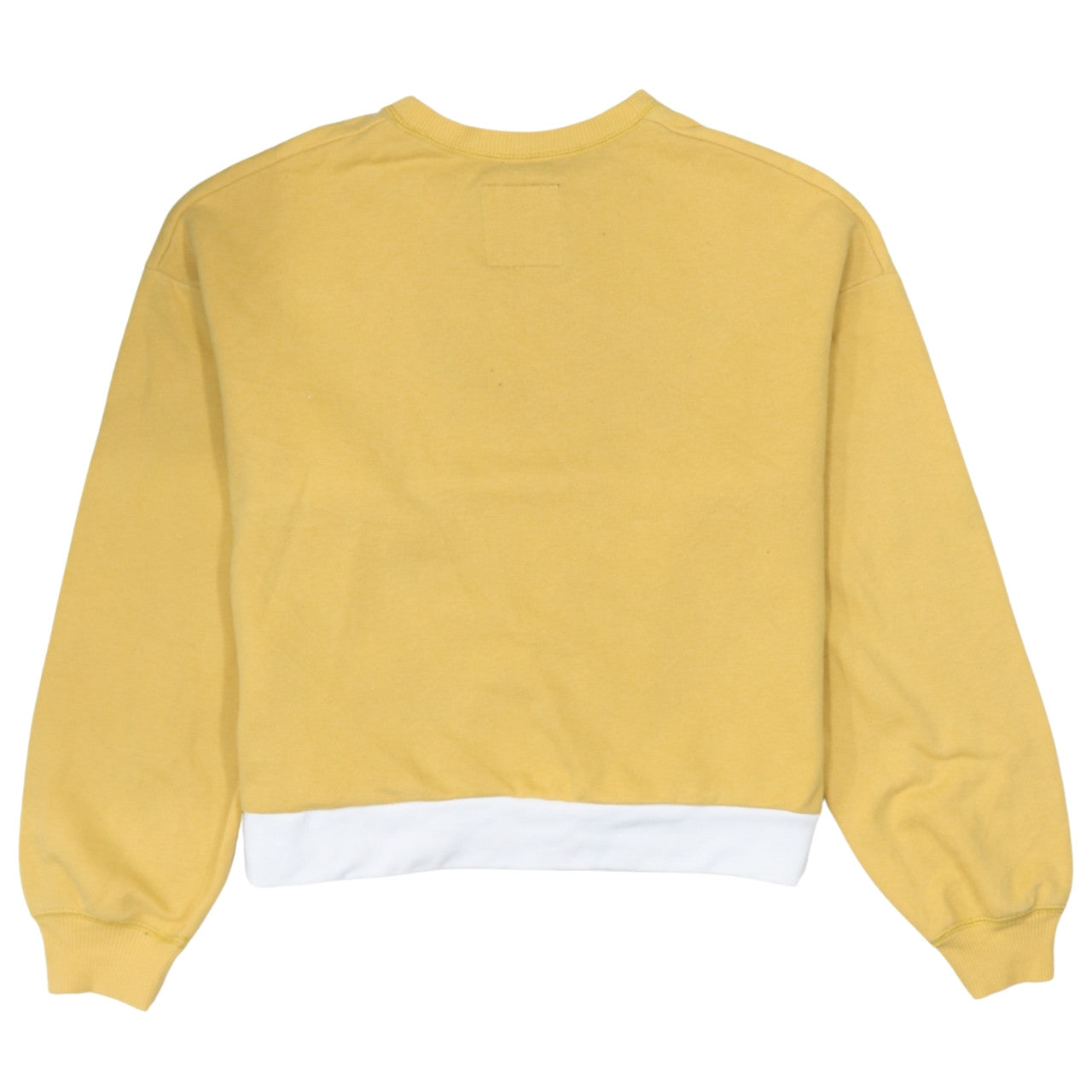 Hollister Women Yellow Crew Neck Pullover Sweatshirt M