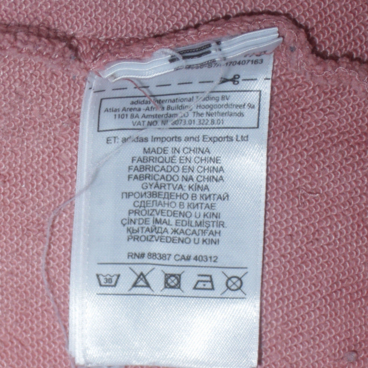 Adidas Womens Pink Hooded Pullover Hoodie Size 10 Cotton Logo Print