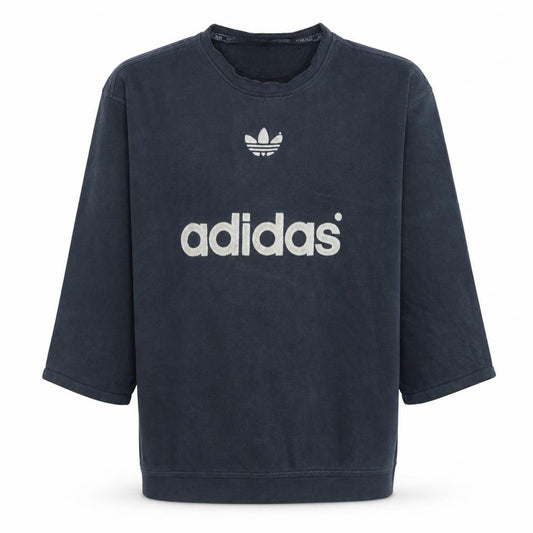 Adidas Men's Black 3/4 Sleeve Crew Neck Vintage Logo Sweatshirt L