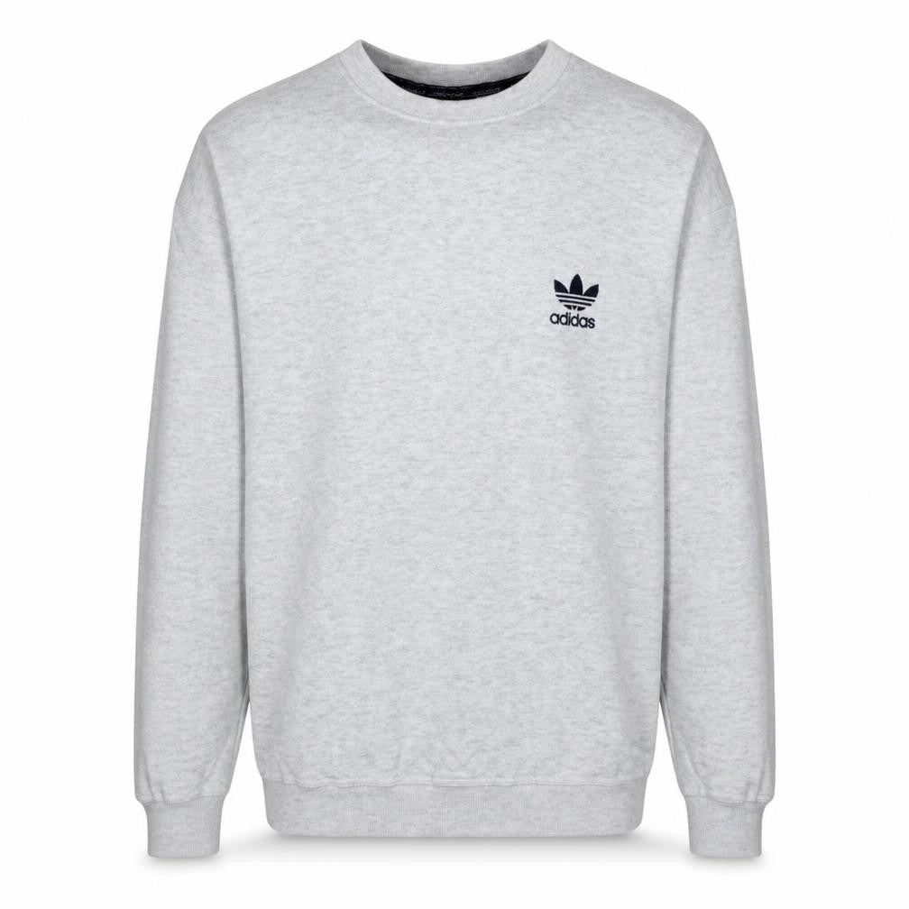 Adidas Mens Grey Crew Neck Pullover Sweatshirt L Regular Fit