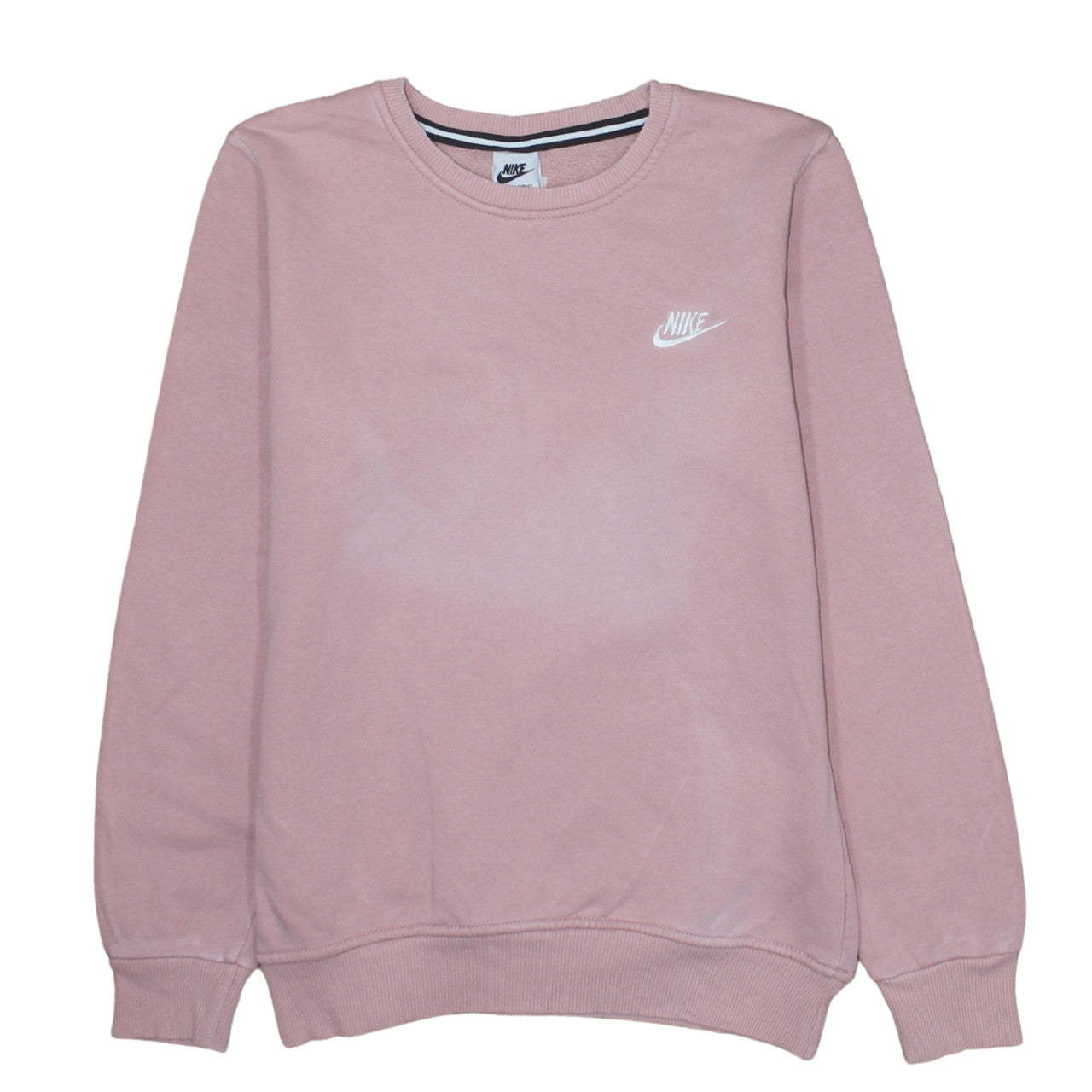 Nike Women Pink Cotton Crew Neck Pullover Sweatshirt Size S