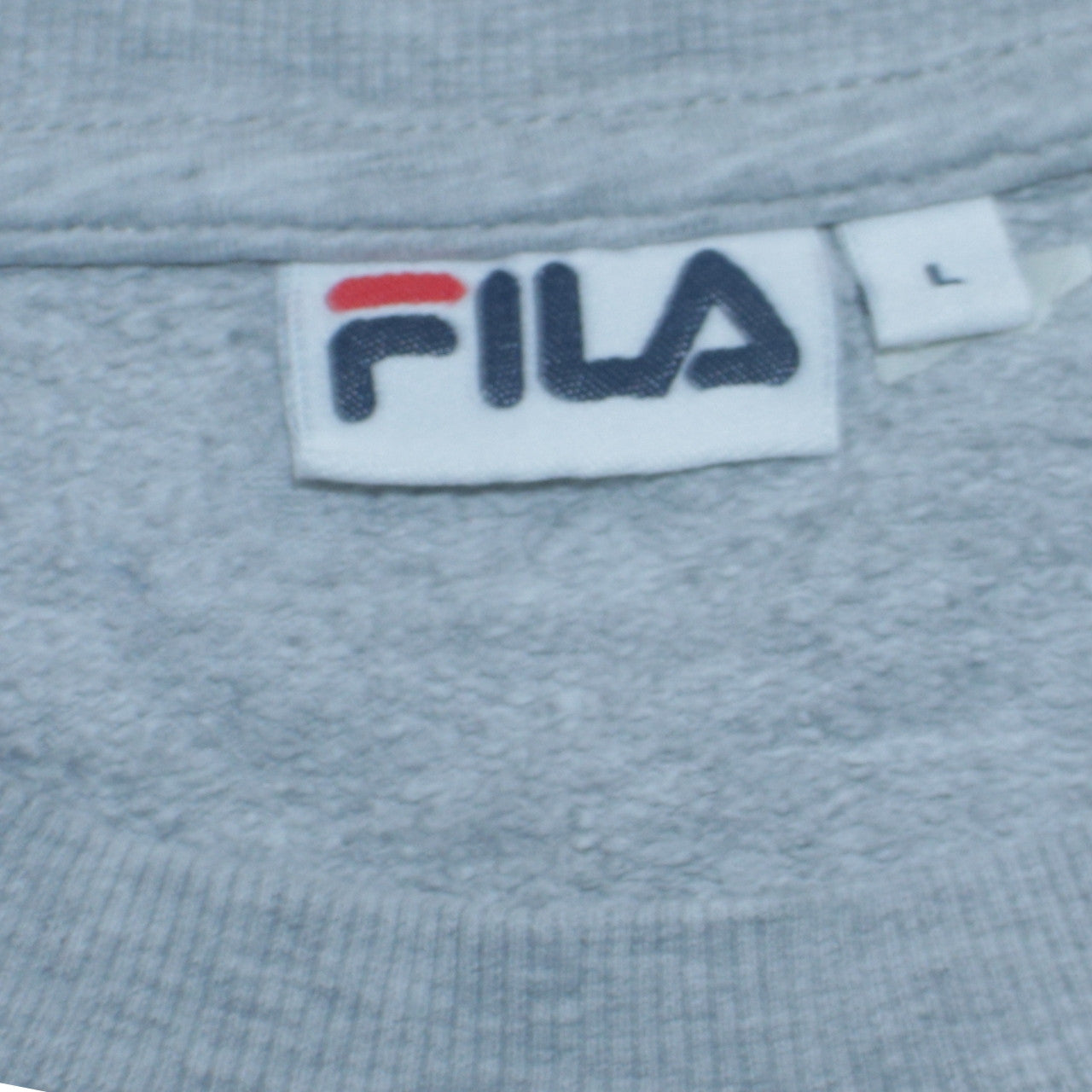 Fila Womens Grey Logo Pullover Sweatshirt Size L Casual Crew Neck