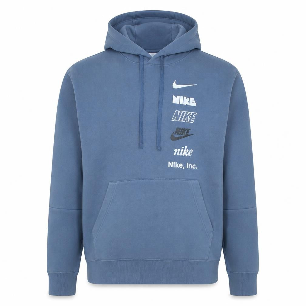 Nike Men's Blue Pullover Hoodie M Graphic Logo Fleece Sweatshirt