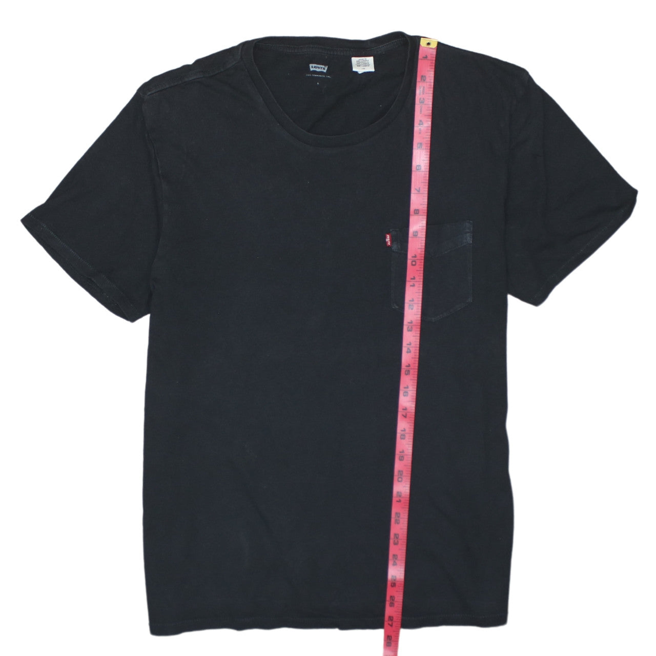 Levi's Men's Black Cotton Crew Neck Pocket T-Shirt Size L