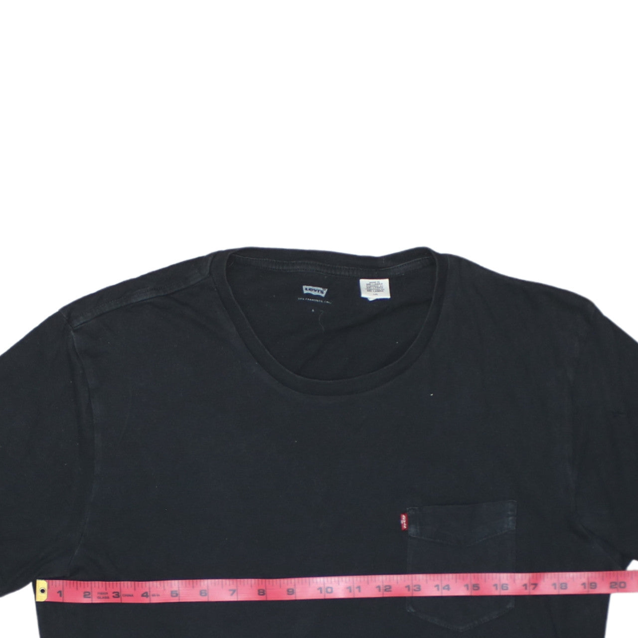 Levi's Men's Black Cotton Crew Neck Pocket T-Shirt Size L