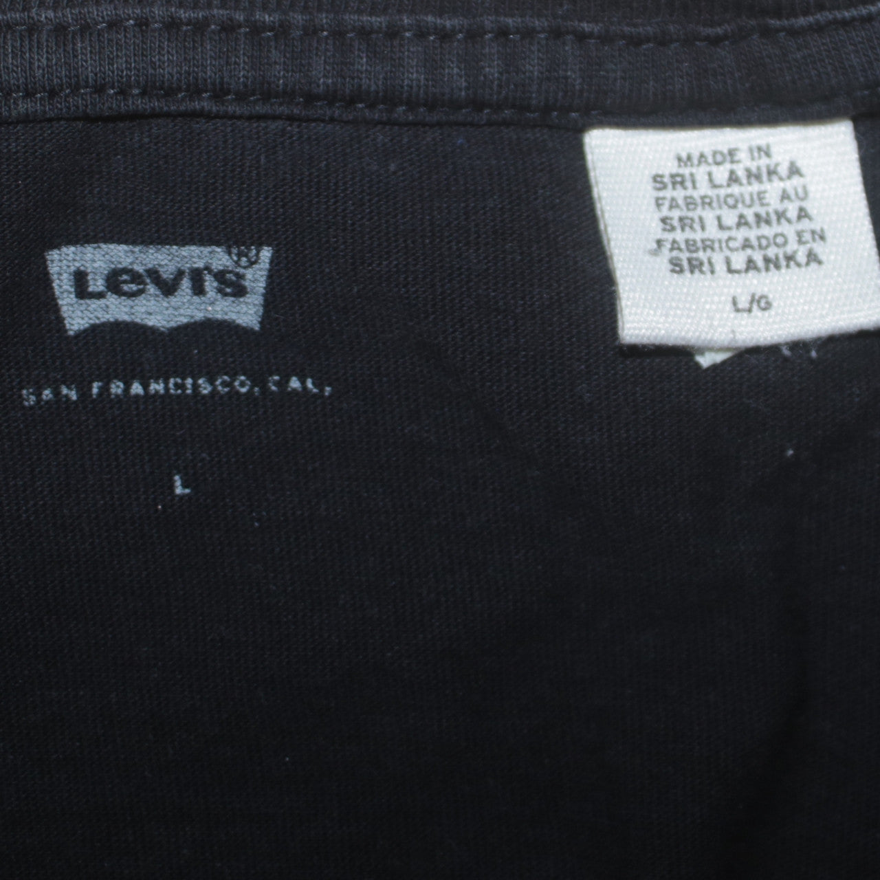 Levi's Men's Black Cotton Crew Neck Pocket T-Shirt Size L