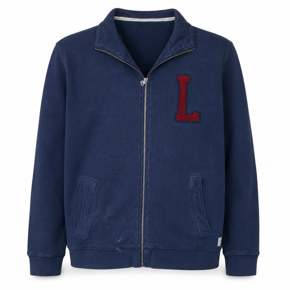 Lee Men Blue XL Full Zip Cotton College Sweatshirt