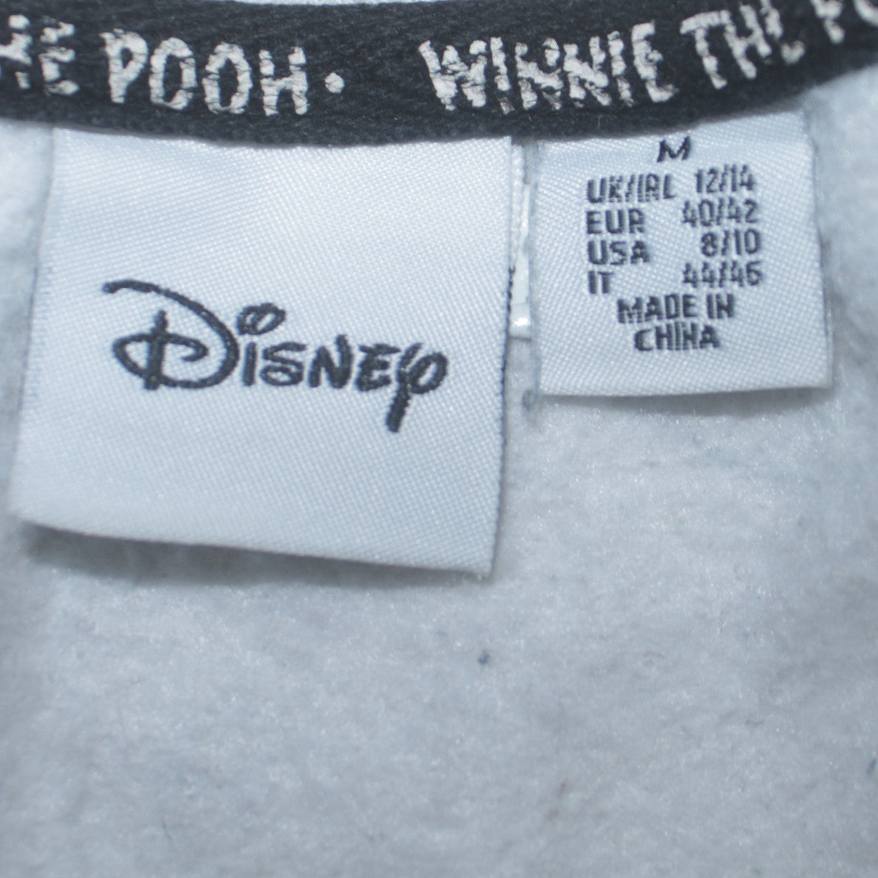 Disney Women Grey Winnie the Pooh Crew Neck Pullover Sweatshirt Size 12/14