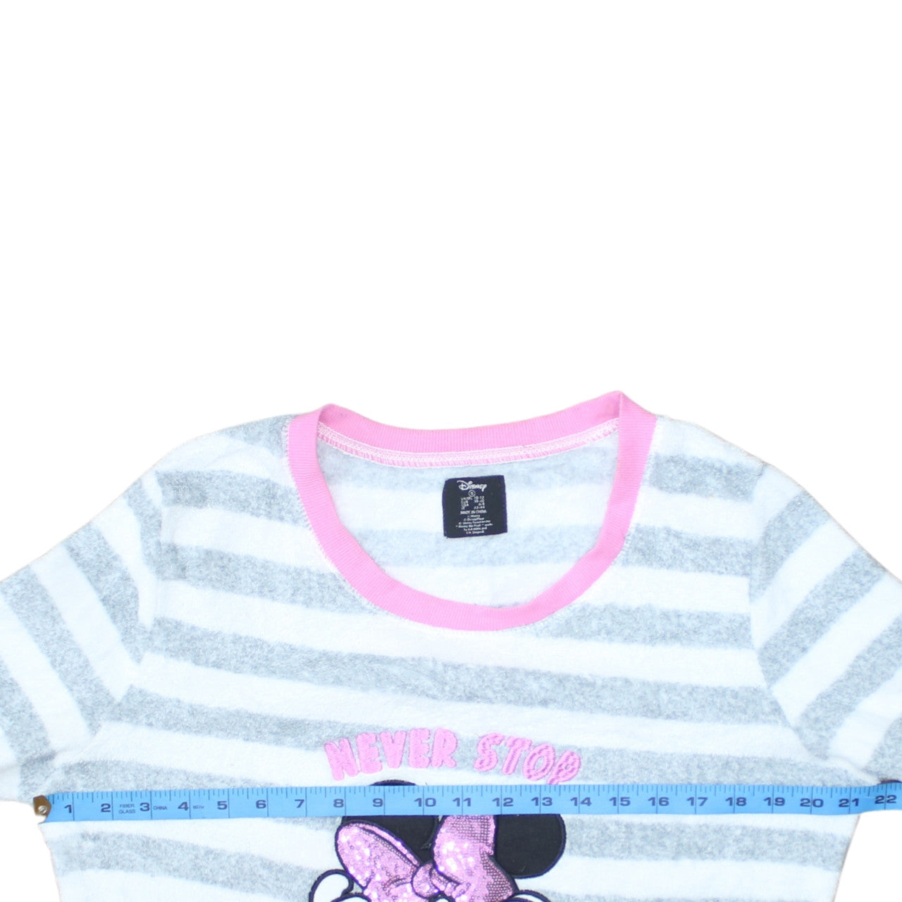 Disney Women's Grey Minnie Mouse Fleece Nightshirt Size 10-12