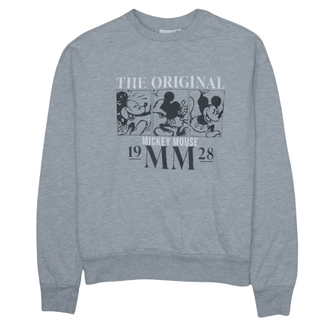 Disney Women Grey Mickey Mouse Graphic Pullover Sweatshirt 2XS