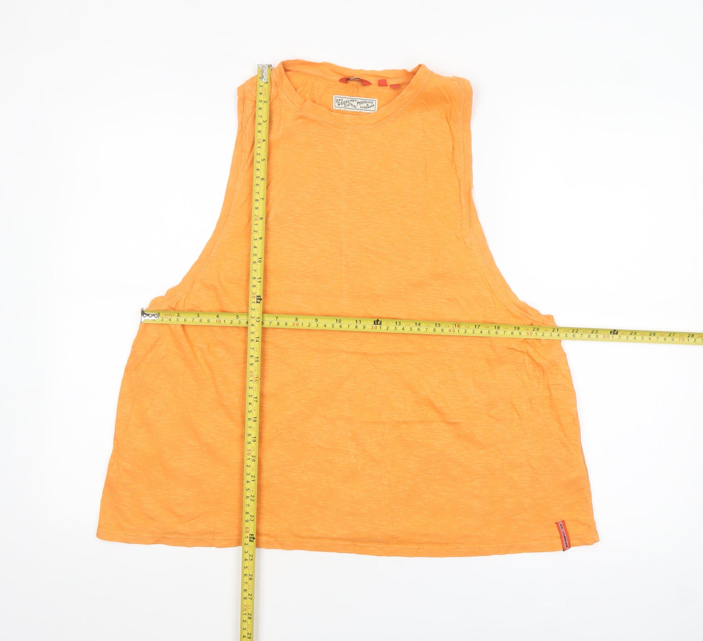 Superdry Womens Orange Cotton Sleeveless Tank Top Size 12