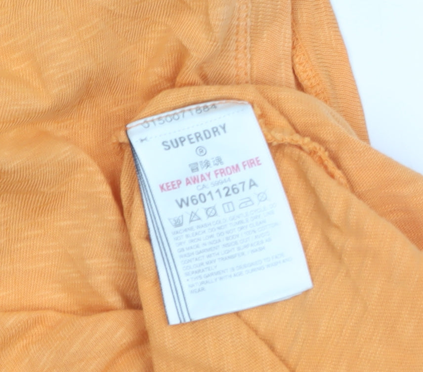 Superdry Womens Orange Cotton Sleeveless Tank Top Size 12