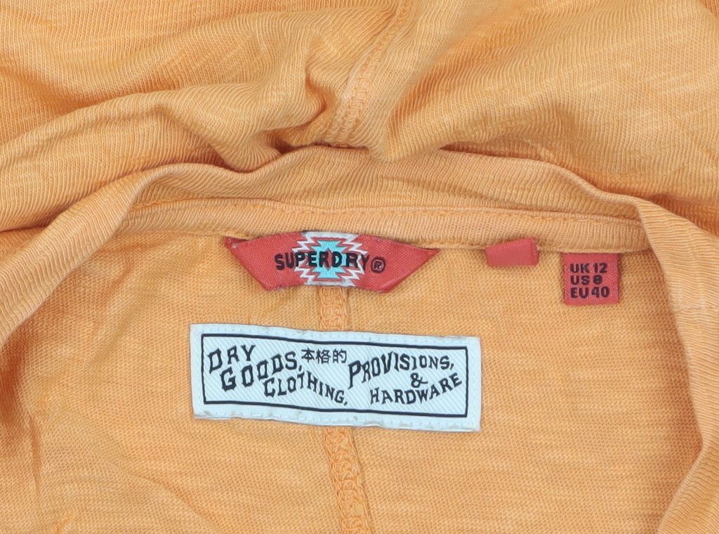 Superdry Womens Orange Cotton Sleeveless Tank Top Size 12