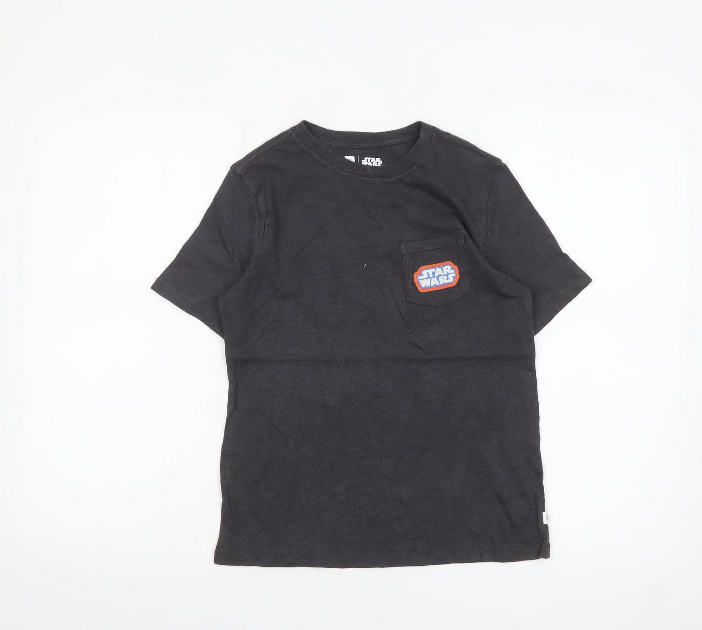 GAP Boys Black Star Wars Graphic T-Shirt 10-11 Years Cotton Crew Neck