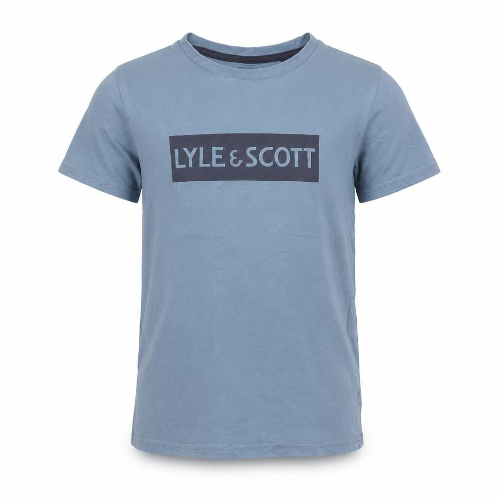 Lyle & Scott Boys Blue 5-6 Years Logo Cotton Short Sleeve T-Shirt