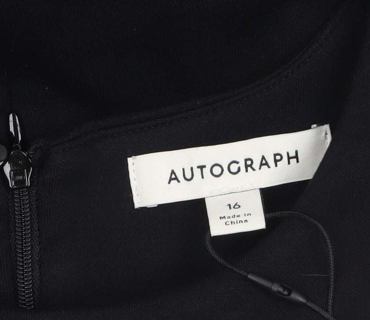 Marks and Spencer Autograph Women's Black Size 16 Shift Dress