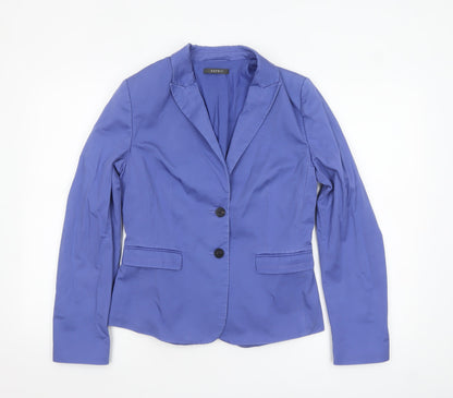ESPRIT Women's Blue Single-Breasted Blazer Size 12 Tailored Jacket