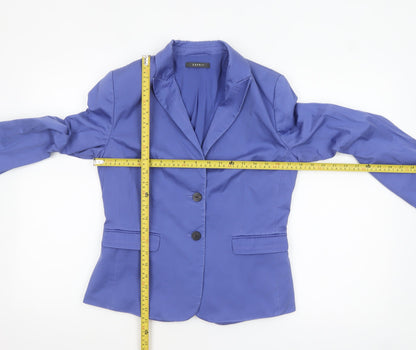 ESPRIT Women's Blue Single-Breasted Blazer Size 12 Tailored Jacket
