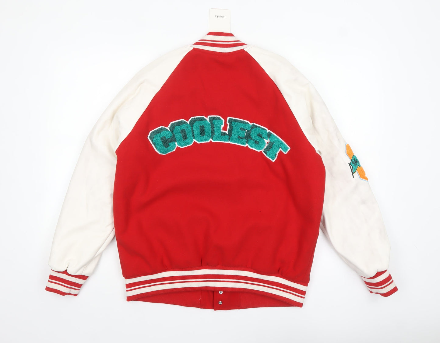 Bershka Men Red Varsity Jacket S College Retro Style