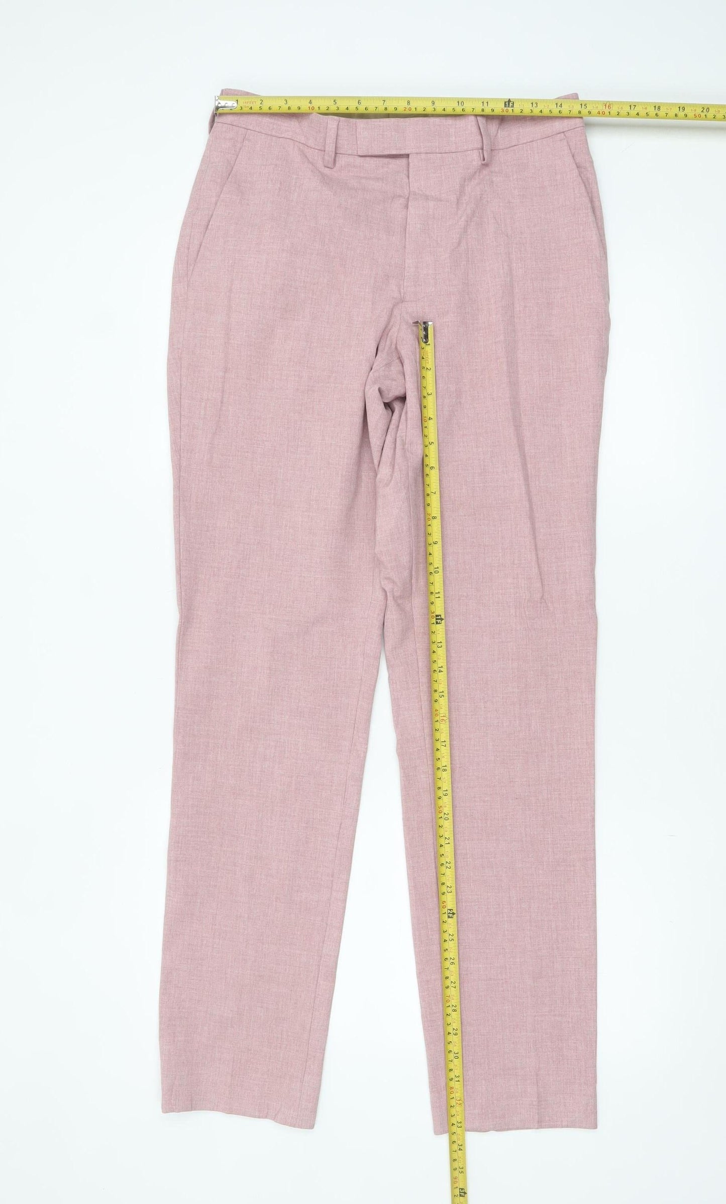Marks and Spencer Men's Pink Slim Fit Dress Trousers 30W 30L