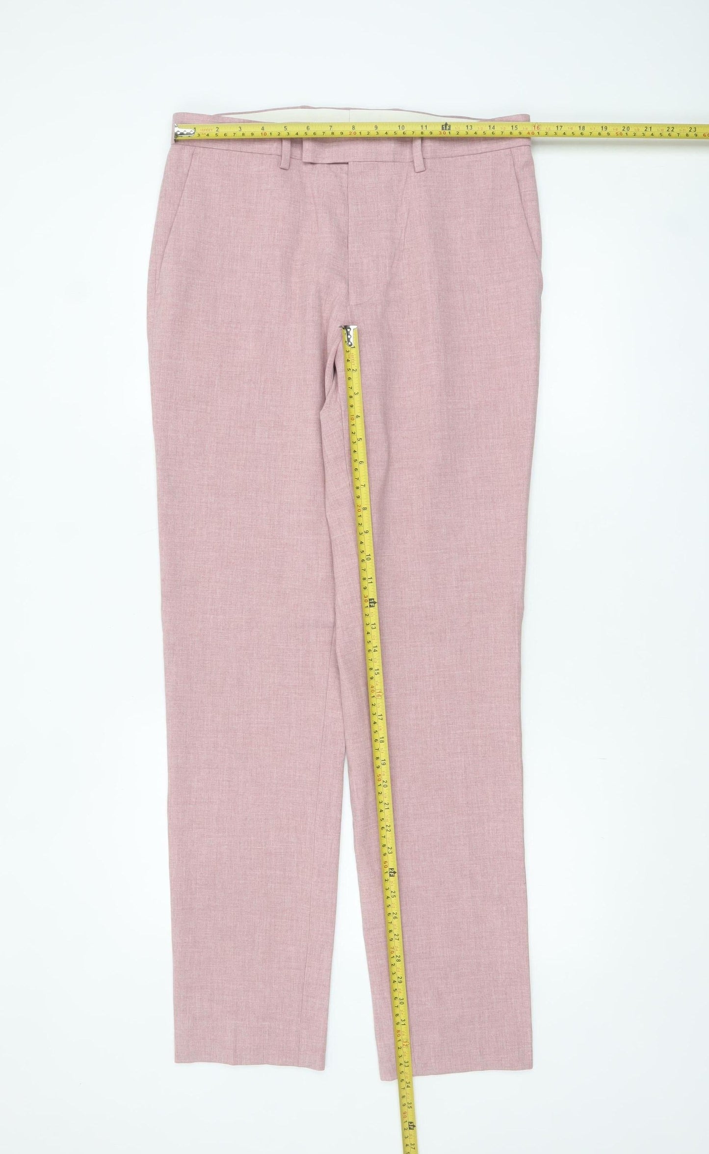Marks and Spencer Mens Pink Slim Fit Dress Trousers 32W 33L