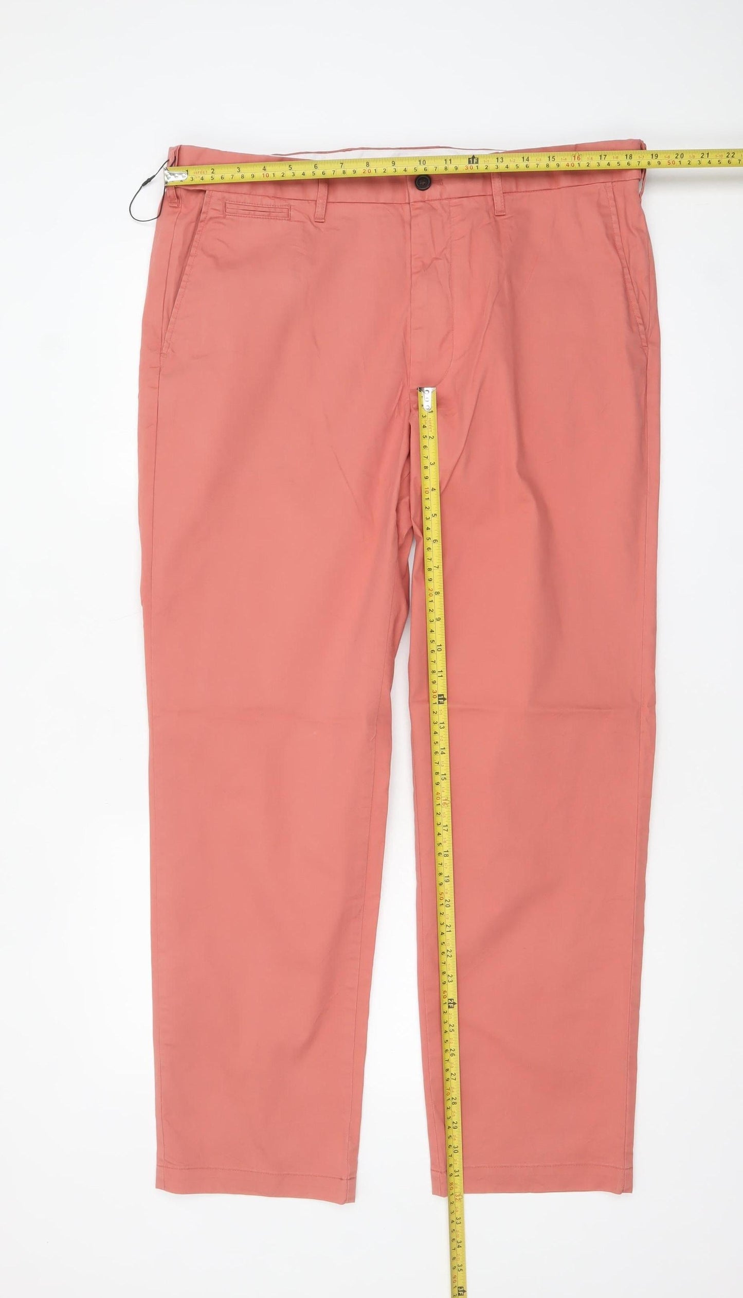 Marks and Spencer Men’s Pink Chino Trousers 38in Waist Regular Fit