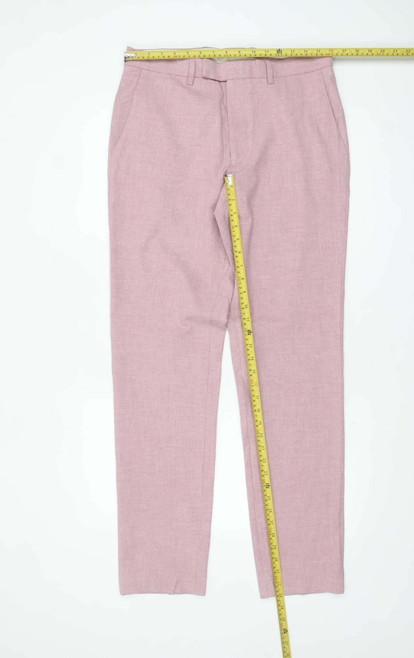 Marks and Spencer Men's Pink Slim Fit Trousers Size 32L