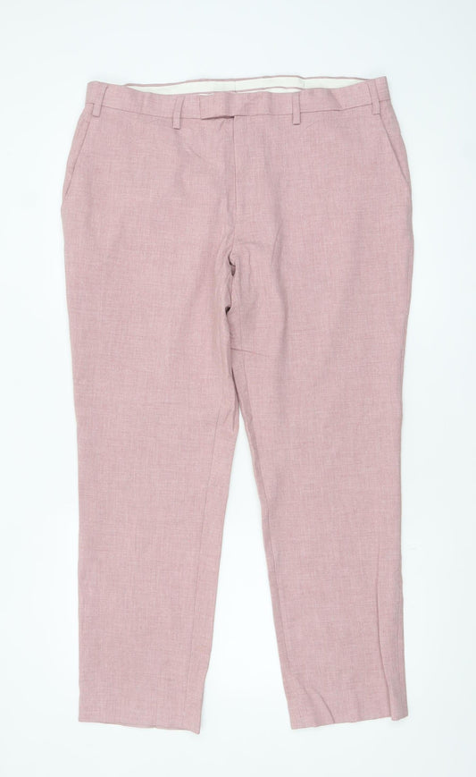 Marks and Spencer Men’s Pink Slim Fit Chino Trousers 38S