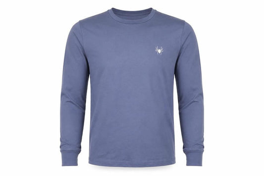 Intense Men Blue Slim Fit Long Sleeve Crew Neck Cotton Top S