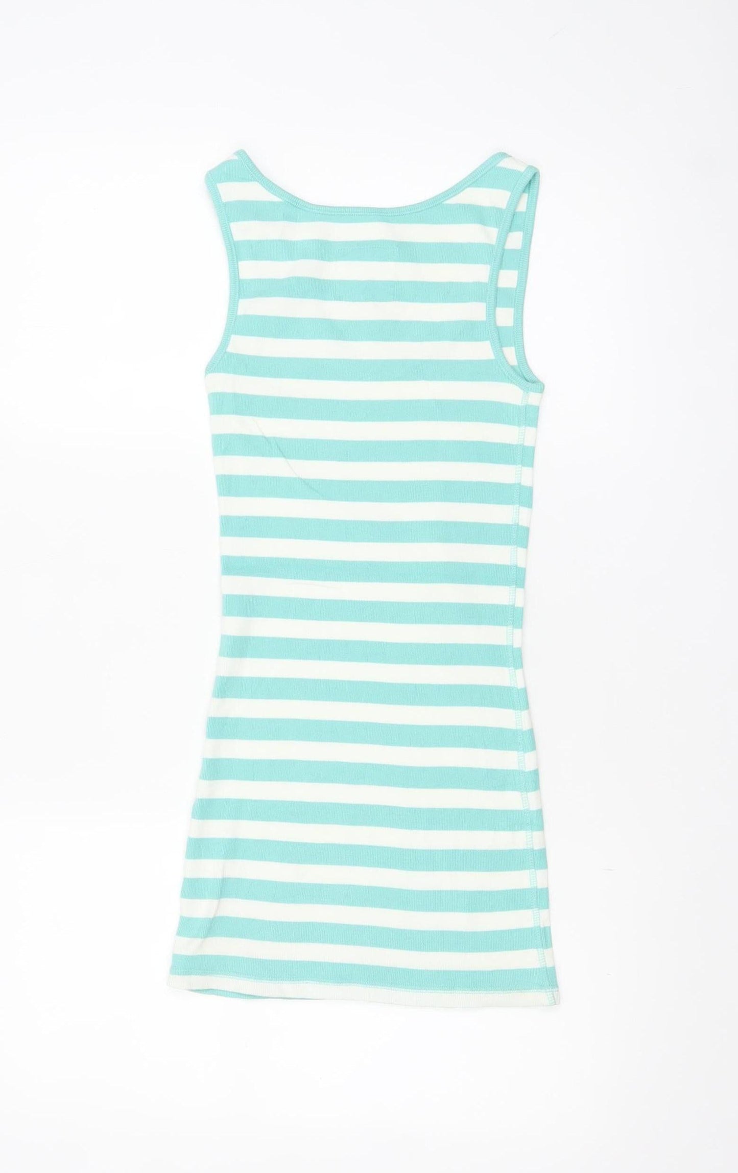 Jack Wills Women's Blue White Striped Slim Fit Cotton Tank Top Size 10