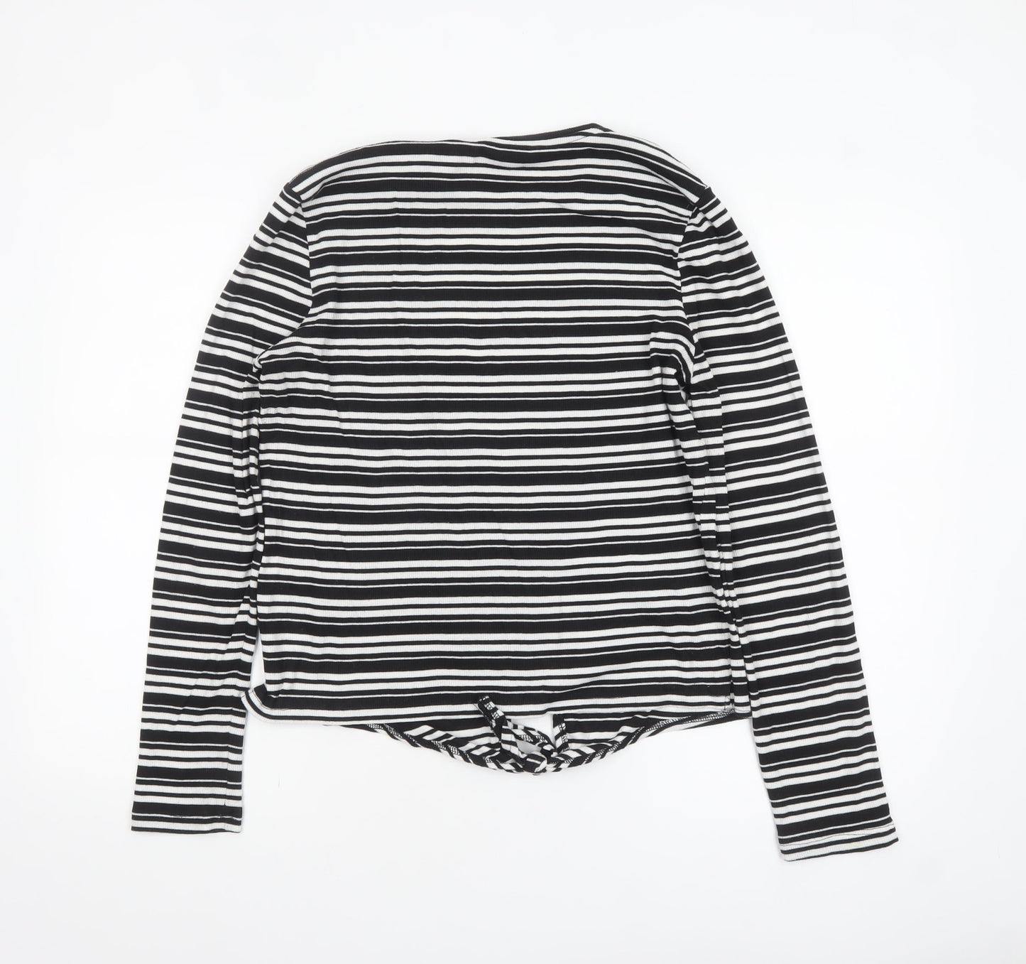 Red Herring Womens Black Striped Long Sleeve Jersey T-Shirt Size 14
