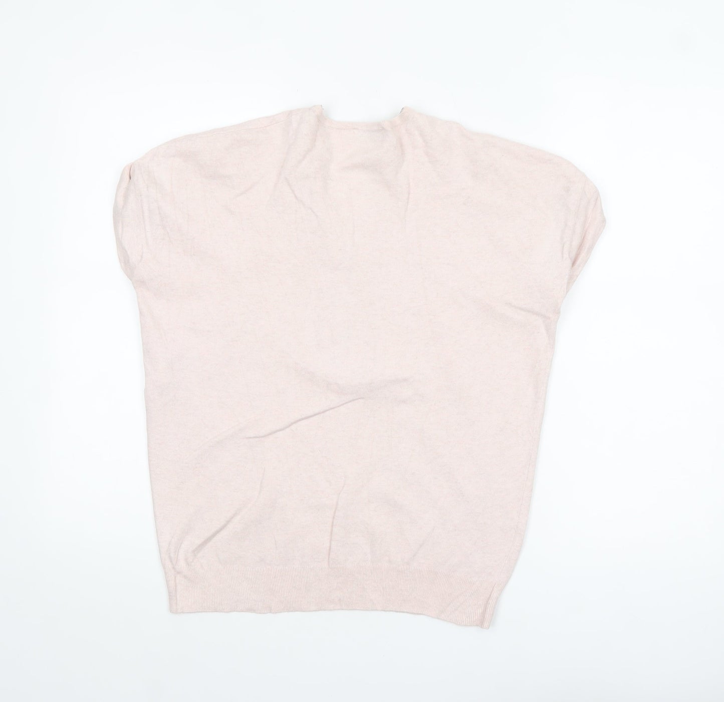Mint Velvet Women’s Beige Short Sleeve 1/4 Zip Jumper Size S