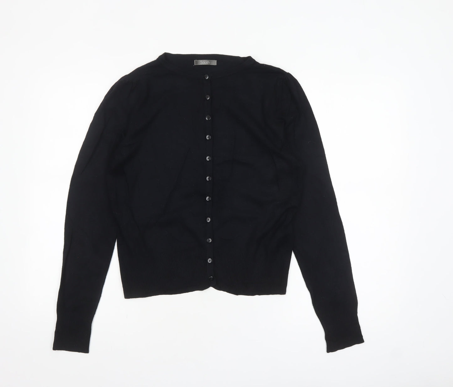 South Women's Black Size 14 Crew Neck Button Cardigan