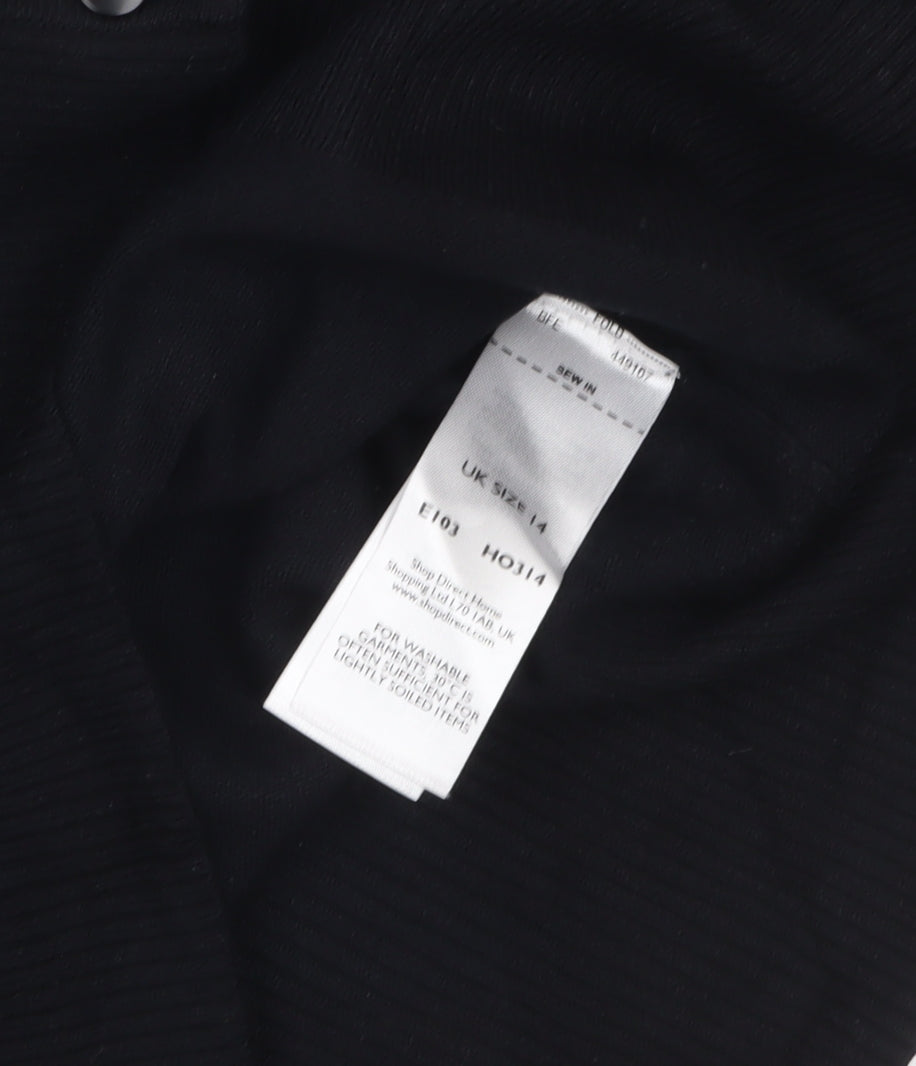 South Women's Black Size 14 Crew Neck Button Cardigan
