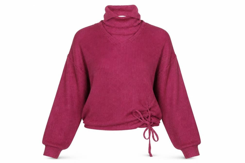 Fratini Women’s Purple V-Neck Knit Pullover Jumper Size M