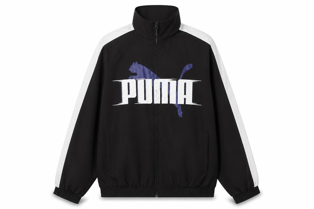 Puma Men's Black Stand-Up Collar Full Zip Track Jacket Size 164