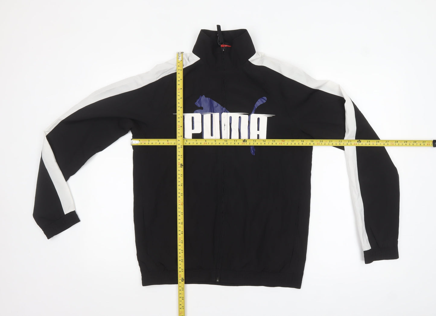 Puma Men's Black Stand-Up Collar Full Zip Track Jacket Size 164