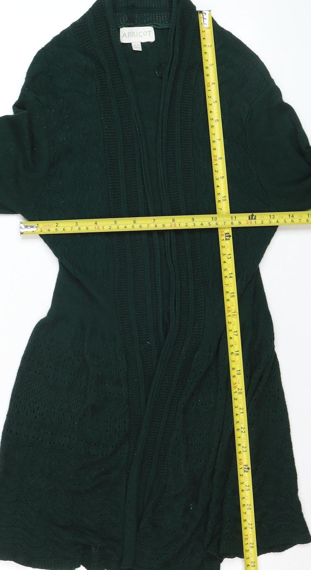 Apricot Women Green Knit Open Long Sleeve Cardigan Size 10