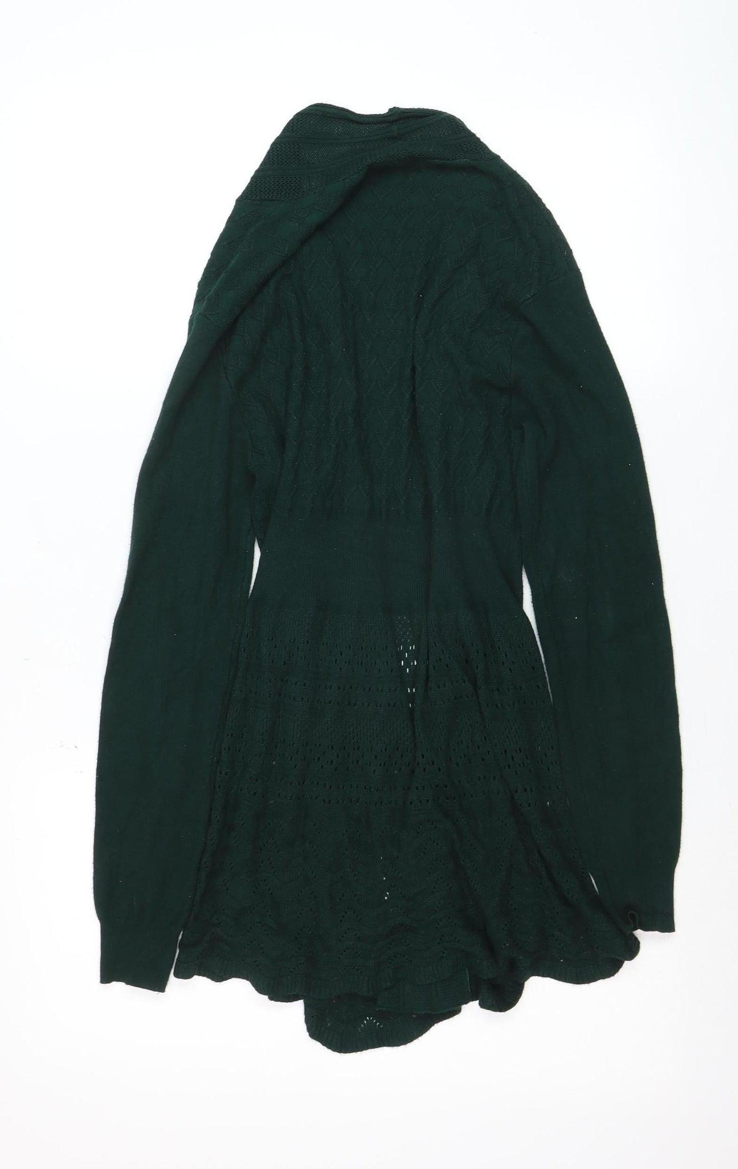 Apricot Women Green Knit Open Long Sleeve Cardigan Size 10