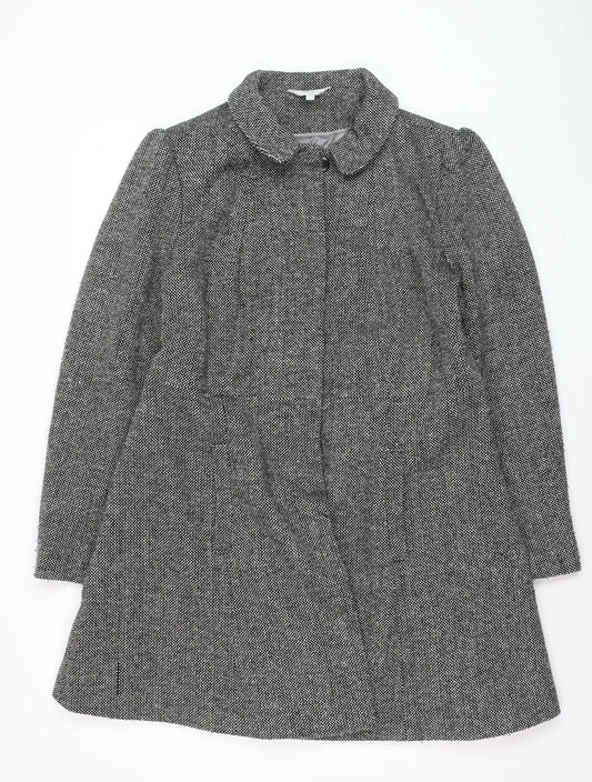 Reed Krakoff Womens Grey Wool Blend Tweed Overcoat Size 12