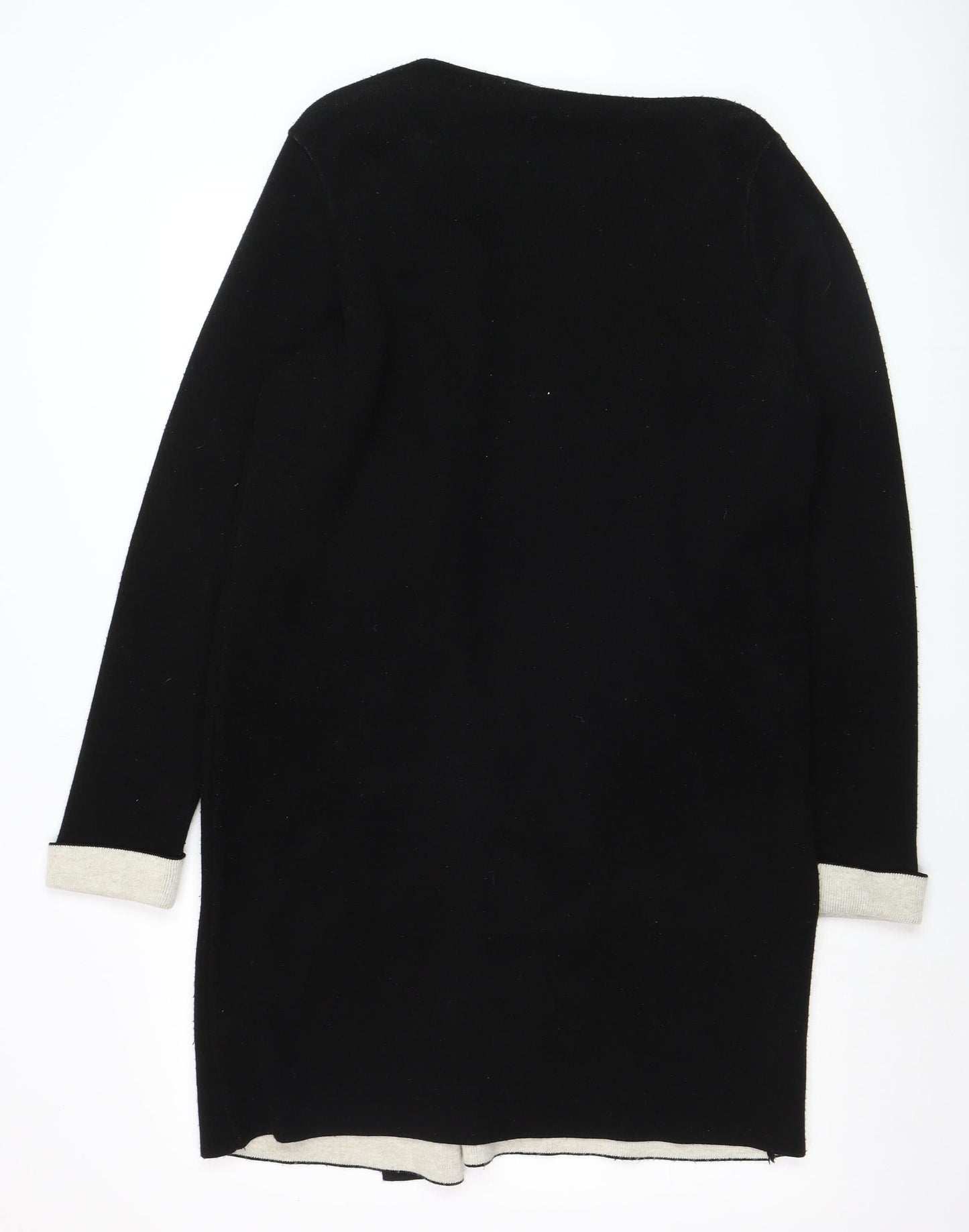 Wallis Women’s Black Longline Open Cardigan Medium Wool Blend